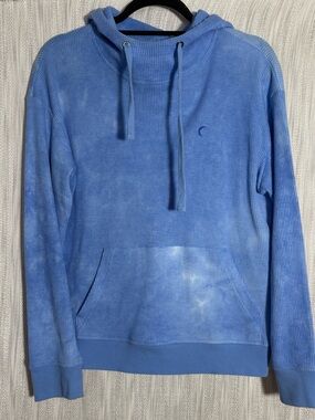 ZYIA Blue Waffle-Knit Hooded Pullover